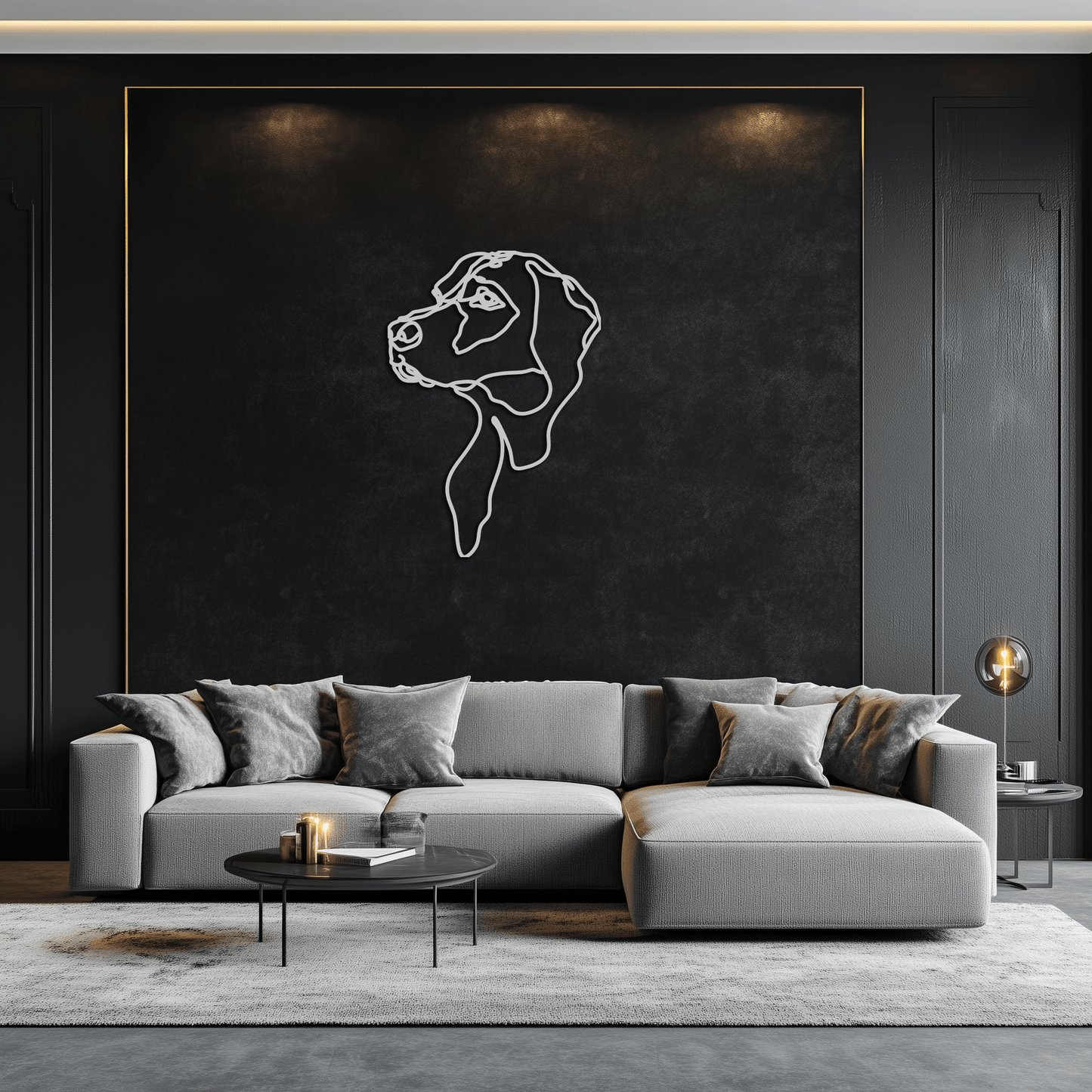 Minimalist Dog Line Art - Modern Metal Wall Decor - KAF027 - Tampa Home & Garden Store
