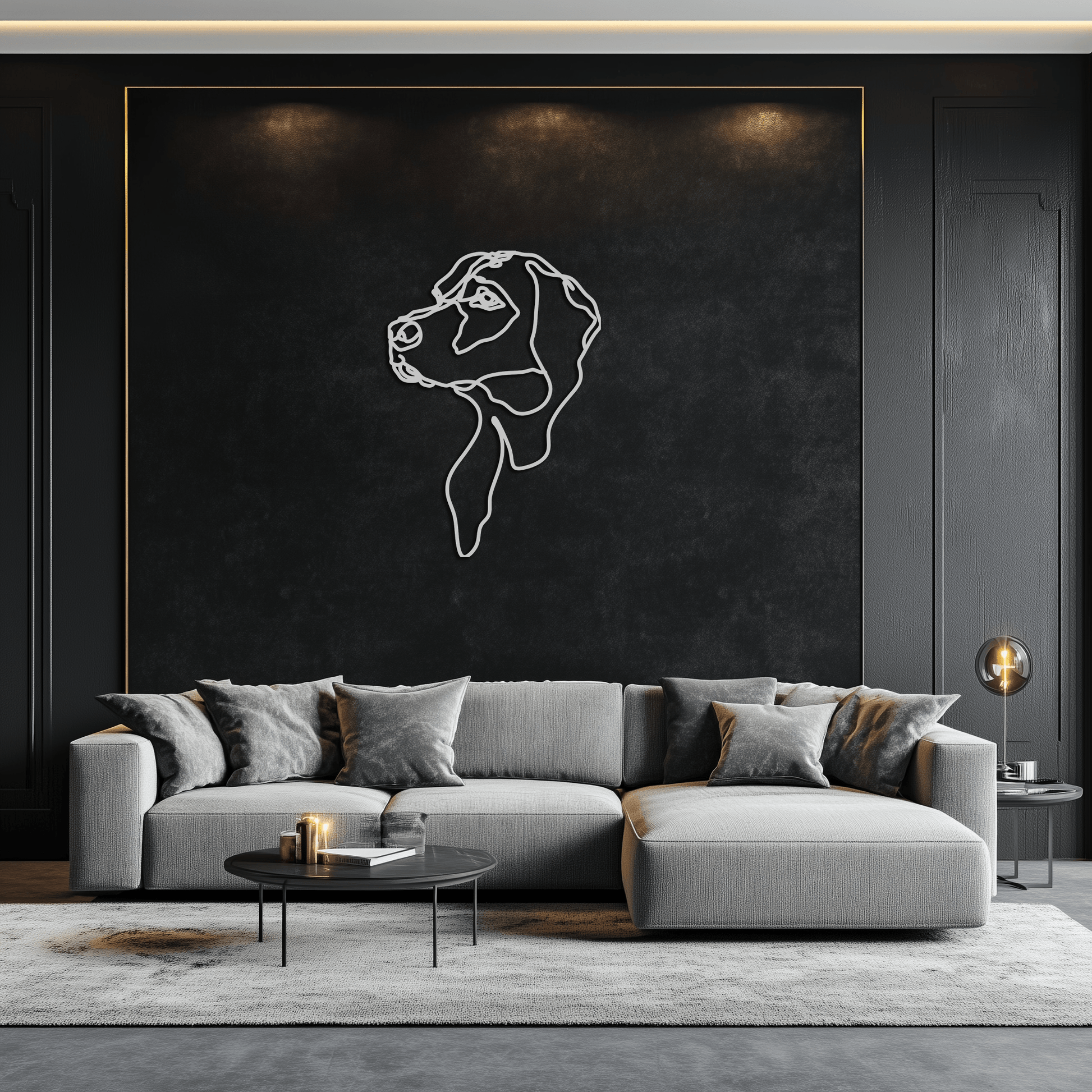 Minimalist Dog Line Art - Modern Metal Wall Decor - KAF027 - Tampa Home & Garden Store