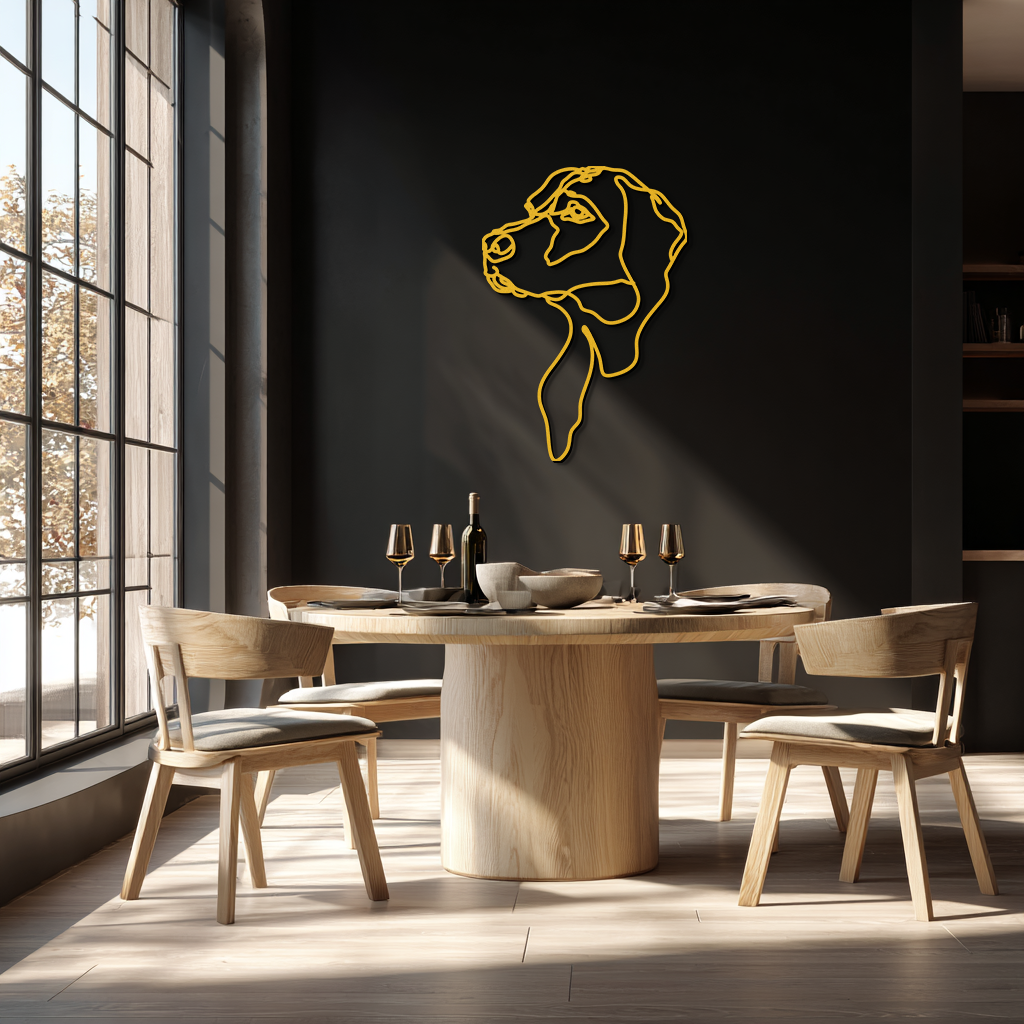 Minimalist Dog Line Art - Modern Metal Wall Decor - KAF027 - Tampa Home & Garden Store