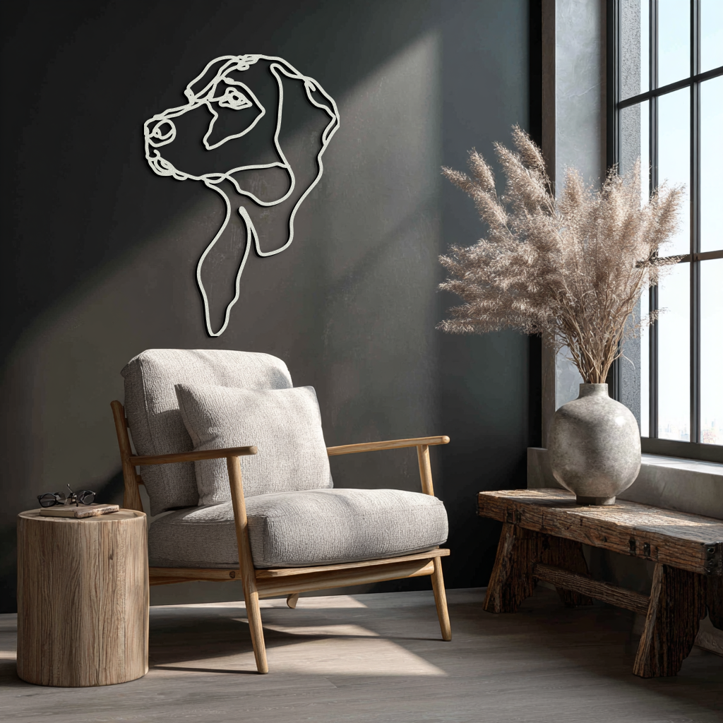Minimalist Dog Line Art - Modern Metal Wall Decor - KAF027 - Tampa Home & Garden Store