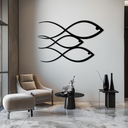 Minimalist Fish Metal Wall Art – Modern Coastal Decor - KAF139 - Tampa Home & Garden Store