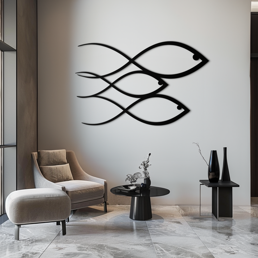 Minimalist Fish Metal Wall Art – Modern Coastal Decor - KAF139 - Tampa Home & Garden Store