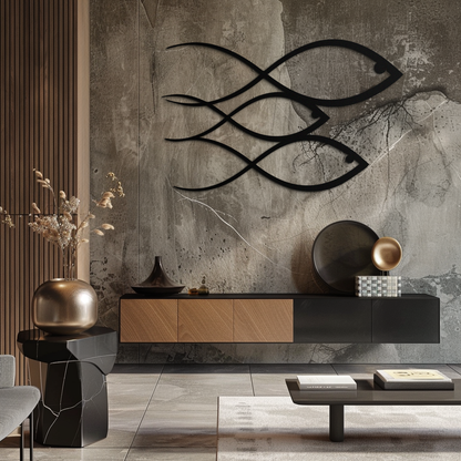 Minimalist Fish Metal Wall Art – Modern Coastal Decor - KAF139 - Tampa Home & Garden Store