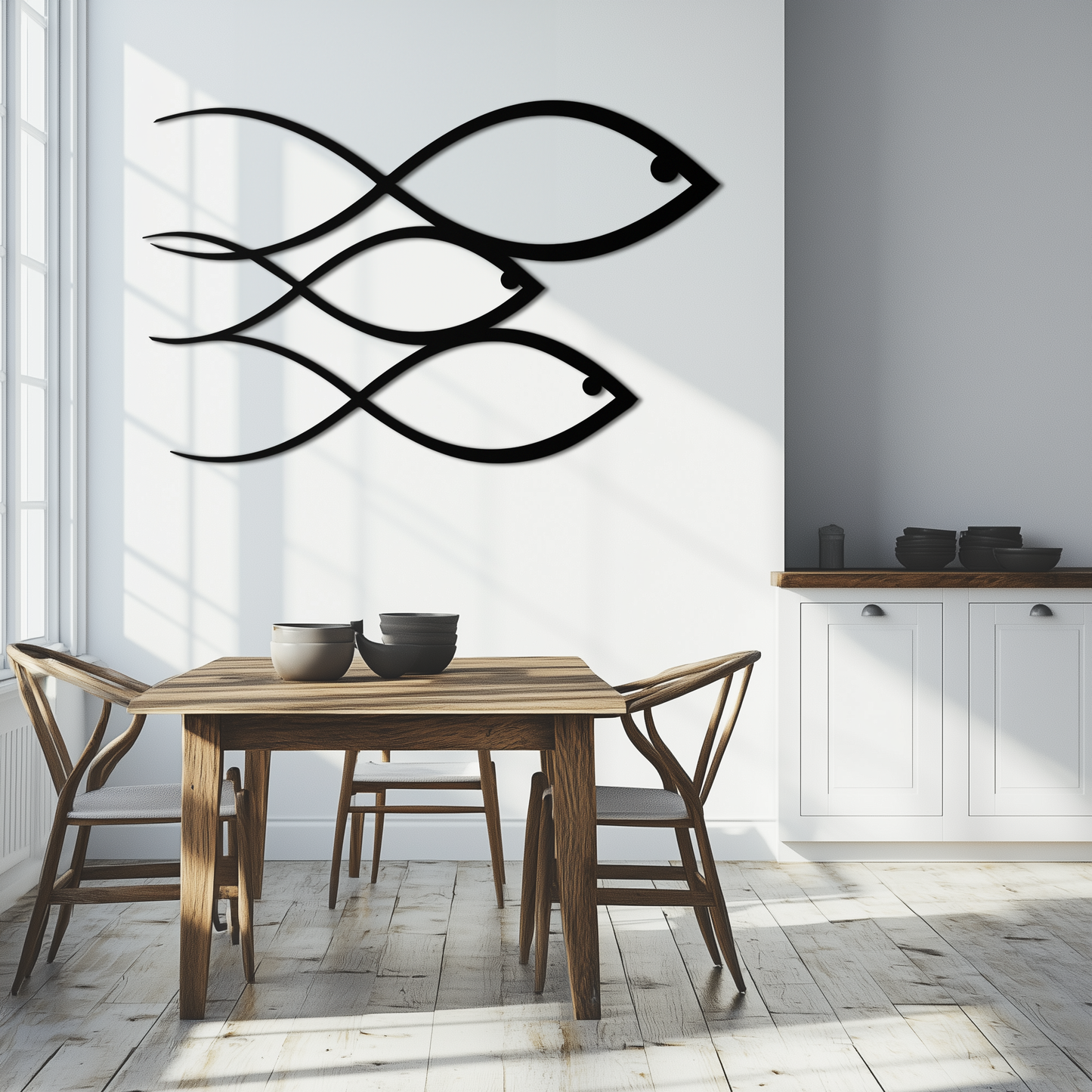 Minimalist Fish Metal Wall Art – Modern Coastal Decor - KAF139 - Tampa Home & Garden Store