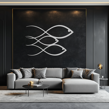 Minimalist Fish Metal Wall Art – Modern Coastal Decor - KAF139 - Tampa Home & Garden Store