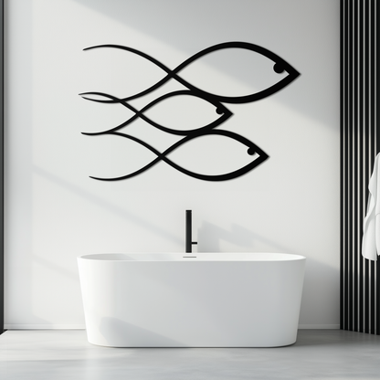 Minimalist Fish Metal Wall Art – Modern Coastal Decor - KAF139 - Tampa Home & Garden Store
