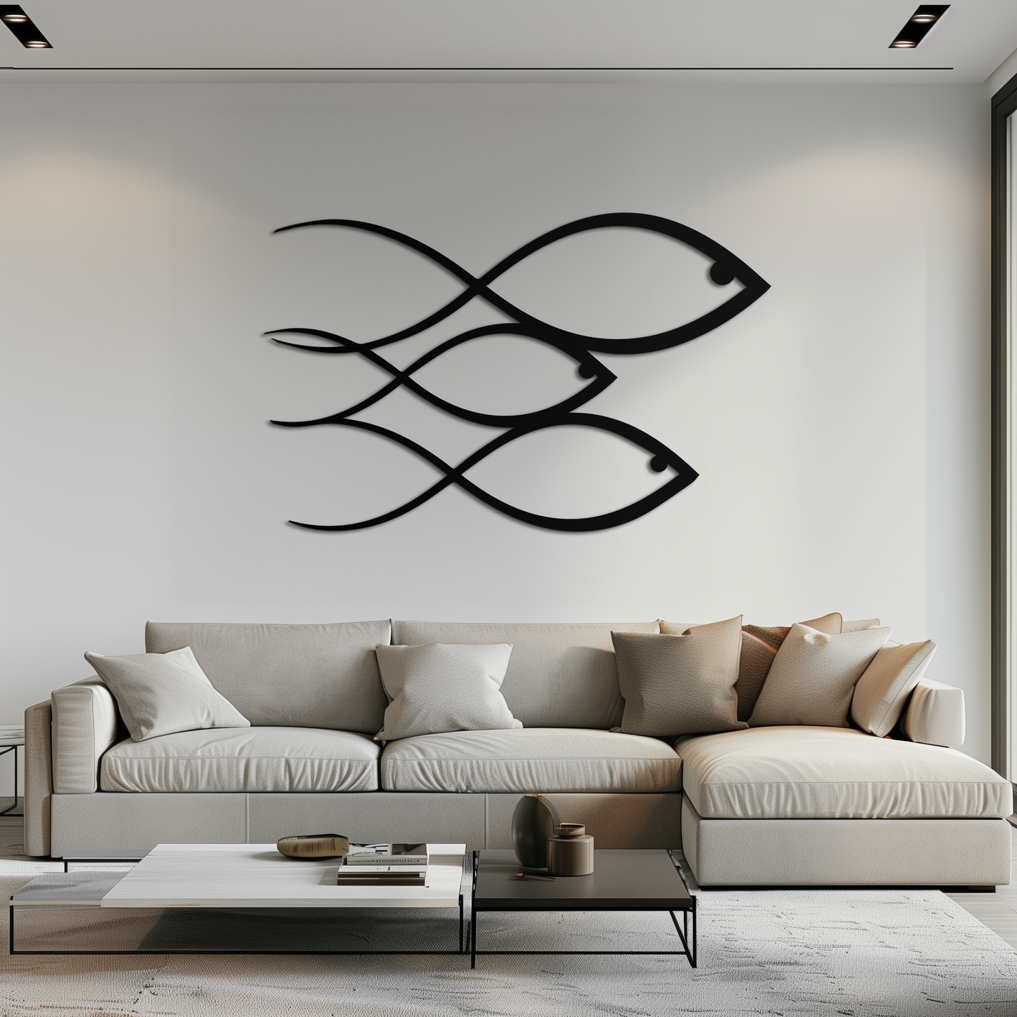 Minimalist Fish Metal Wall Art – Modern Coastal Decor - KAF139 - Tampa Home & Garden Store