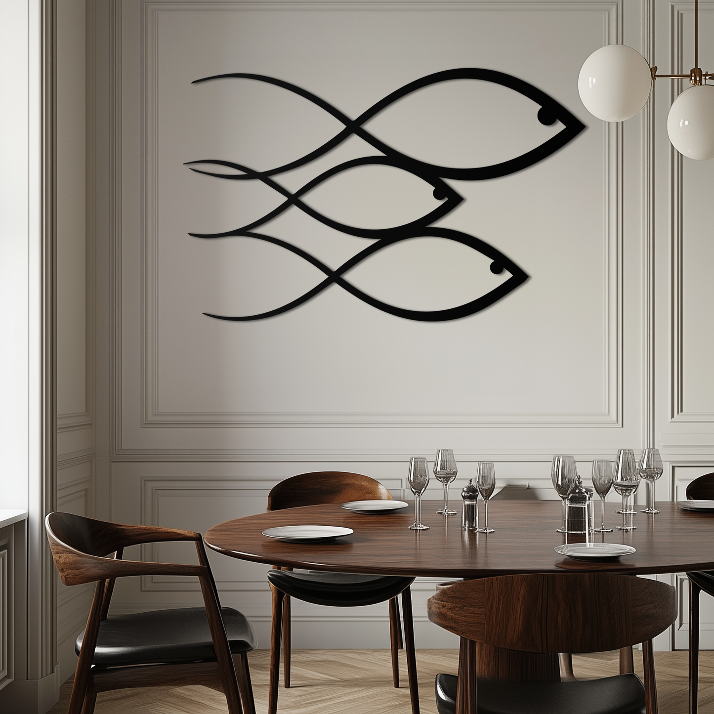 Minimalist Fish Metal Wall Art – Modern Coastal Decor - KAF139 - Tampa Home & Garden Store