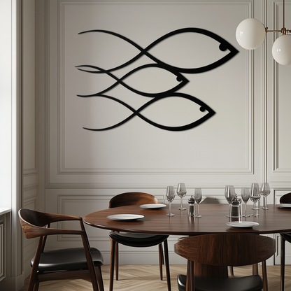 Minimalist Fish Metal Wall Art – Modern Coastal Decor - KAF139 - Tampa Home & Garden Store