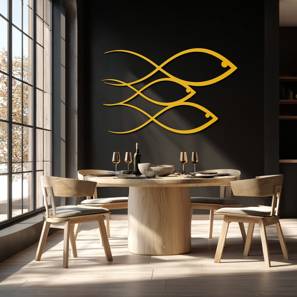 Minimalist Fish Metal Wall Art – Modern Coastal Decor - KAF139 - Tampa Home & Garden Store