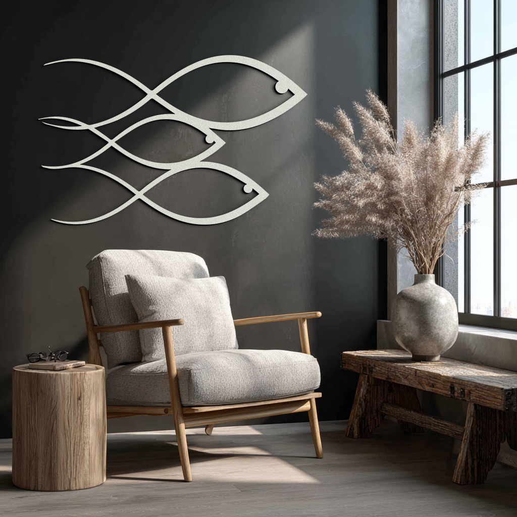 Minimalist Fish Metal Wall Art – Modern Coastal Decor - KAF139 - Tampa Home & Garden Store