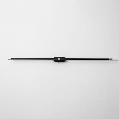 Rechargeable linear LED wall lamp with remote, black bar with gold ends, Moktan Sabai wall light on Tampa Home & Garden Store