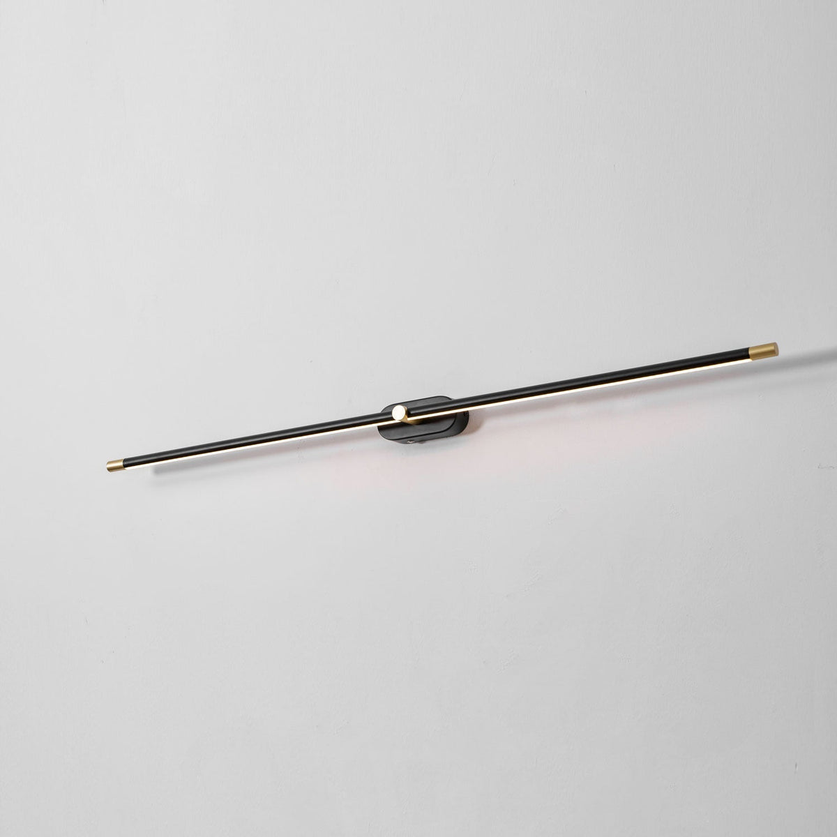 Rechargeable linear LED wall lamp with remote Moktan Sabai cordless mirror light in black on Tampa Home & Garden Store