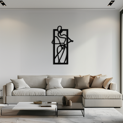 Minimalist Woman Line Art Metal Wall Decor – Abstract Feminine Silhouette Black Steel Artwork for Modern Interiors- KAF437 - Tampa Home & Garden Store