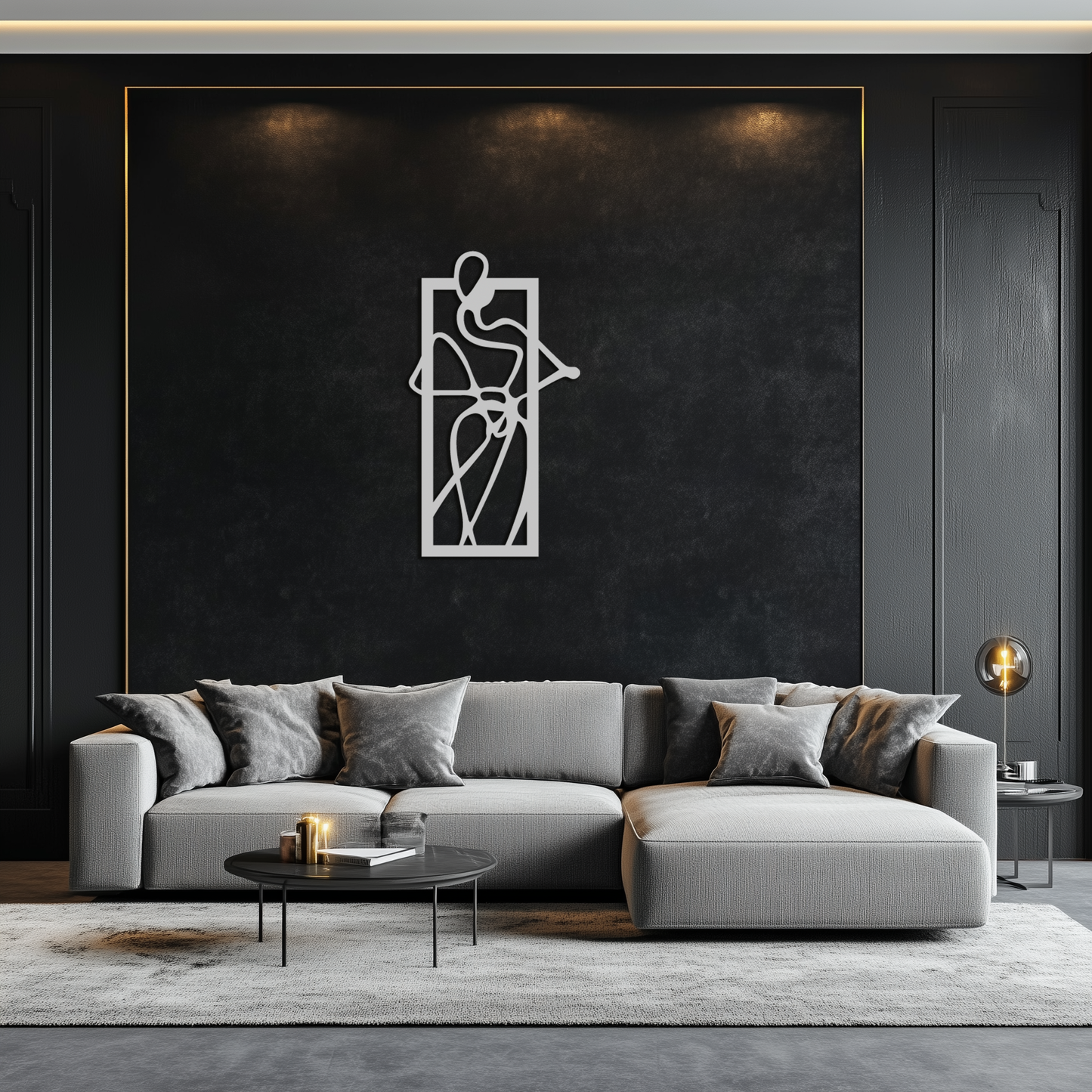Minimalist Woman Line Art Metal Wall Decor – Abstract Feminine Silhouette Black Steel Artwork for Modern Interiors- KAF437 - Tampa Home & Garden Store