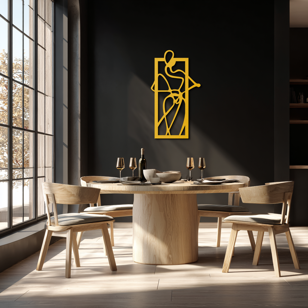 Minimalist Woman Line Art Metal Wall Decor – Abstract Feminine Silhouette Black Steel Artwork for Modern Interiors- KAF437 - Tampa Home & Garden Store