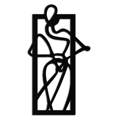 Minimalist Woman Line Art Metal Wall Decor – Abstract Feminine Silhouette Black Steel Artwork for Modern Interiors- KAF437 - Tampa Home & Garden Store