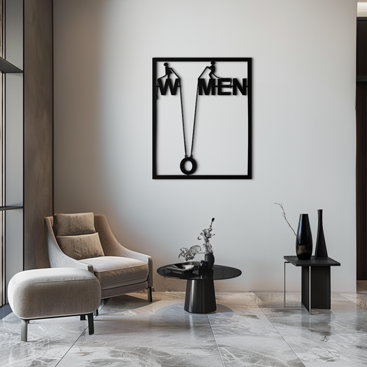 Minimalist "Women" Typography Metal Wall Art – Modern Black Statement Piece- KAF529 - Tampa Home & Garden Store