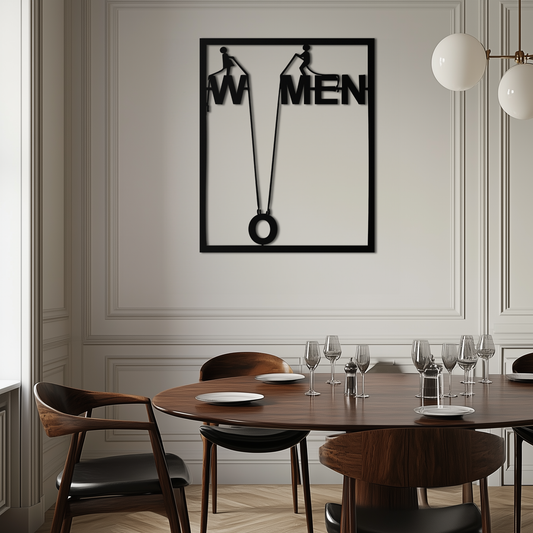 Minimalist "Women" Typography Metal Wall Art – Modern Black Statement Piece- KAF529 - Tampa Home & Garden Store