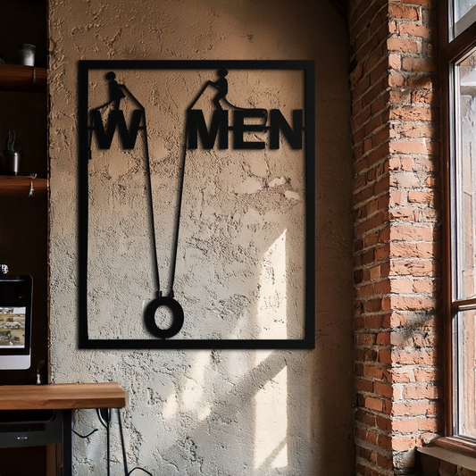 Minimalist "Women" Typography Metal Wall Art – Modern Black Statement Piece- KAF529 - Tampa Home & Garden Store