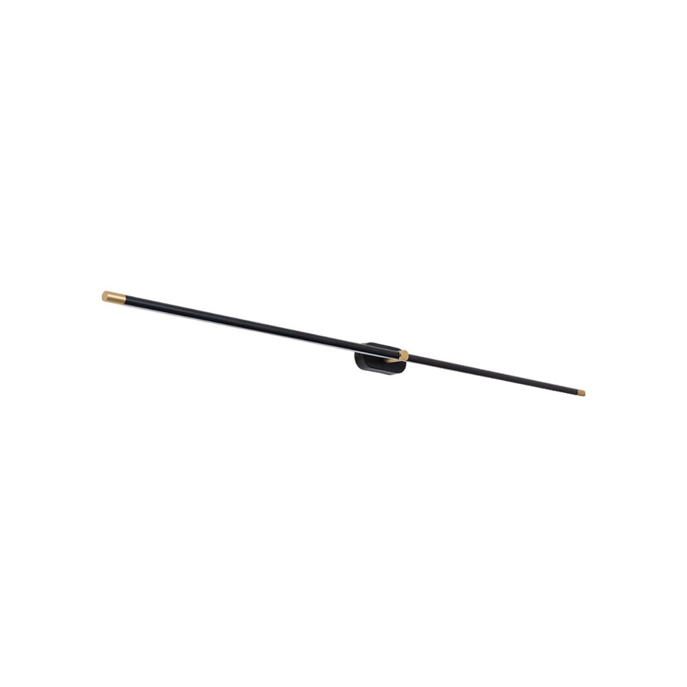 Rechargeable Moktan Sabai LED wall lamp with remote; black bar with gold ends and wall mount on Tampa Home & Garden Store