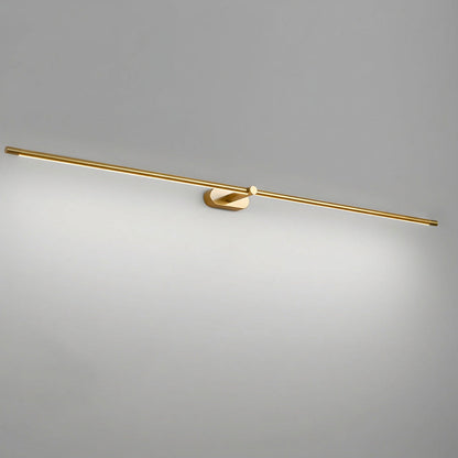 Gold-tone linear LED wall light with wall-mount bracket and slim bar on Tampa Home & Garden Store