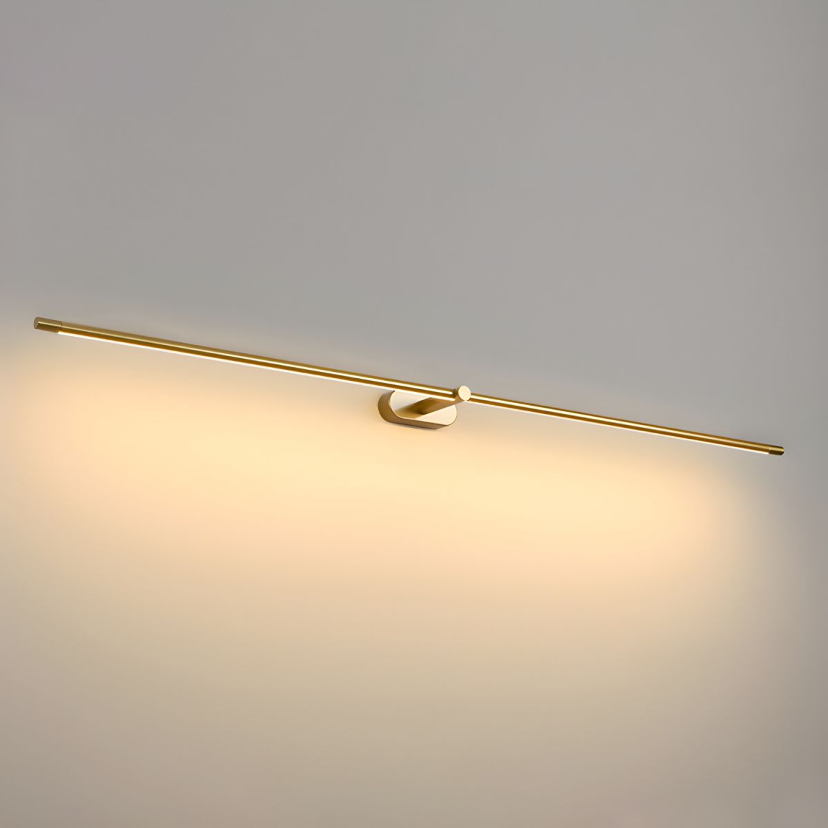 Moktan Sabai gold metal linear LED wall lamp with wall-mount bracket on Tampa Home & Garden Store