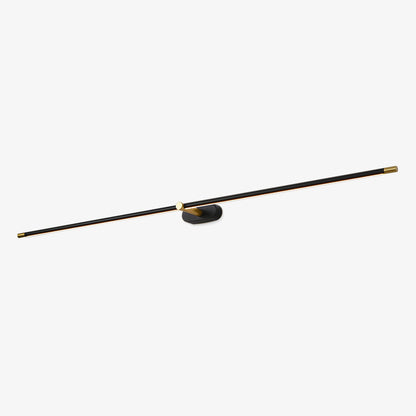 Rechargeable linear LED wall lamp with remote control; Moktan Sabai, black body, gold end caps on Tampa Home & Garden Store