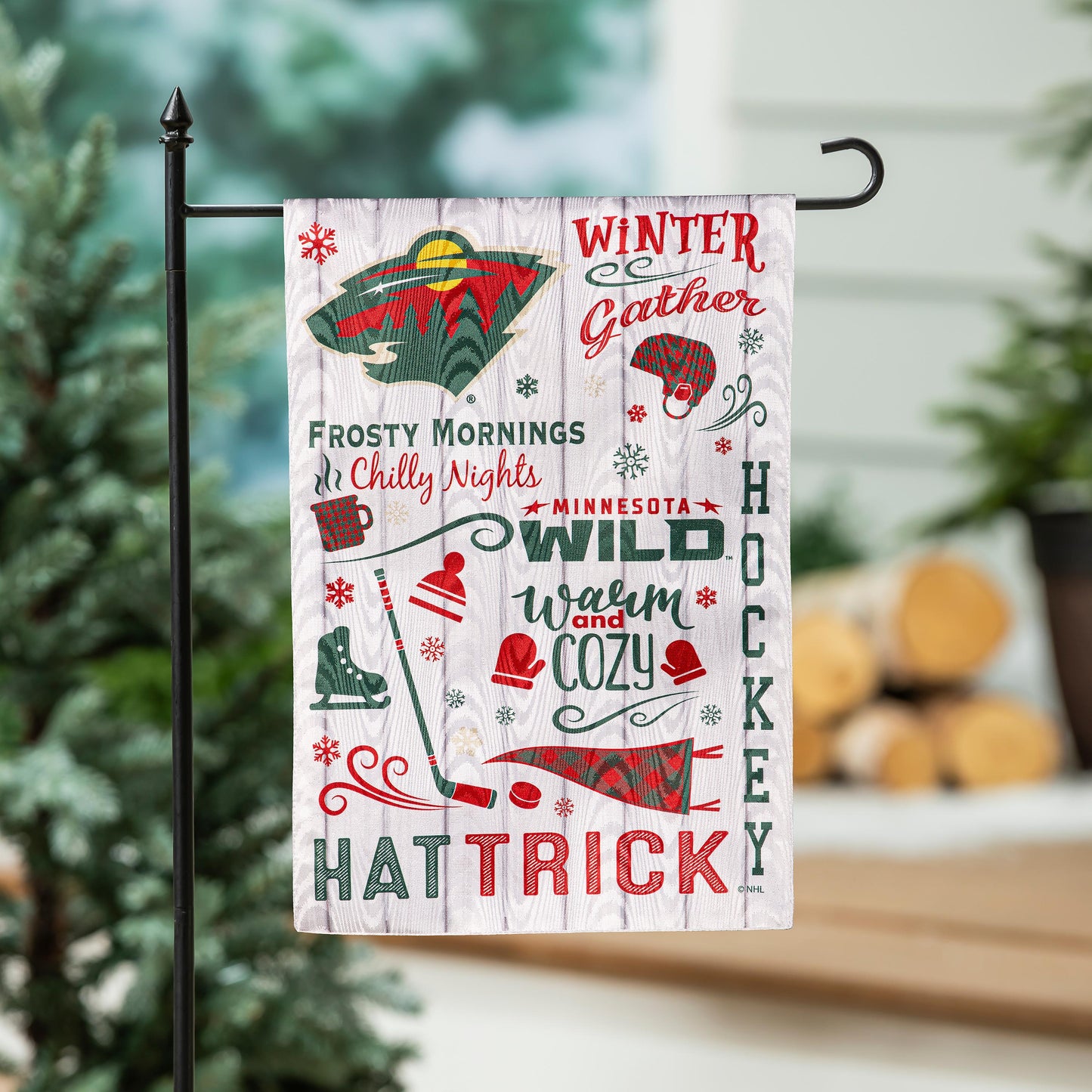 Minnesota Wild, Moire Flag, GDN, Fall Seasonal - Tampa Home & Garden Store