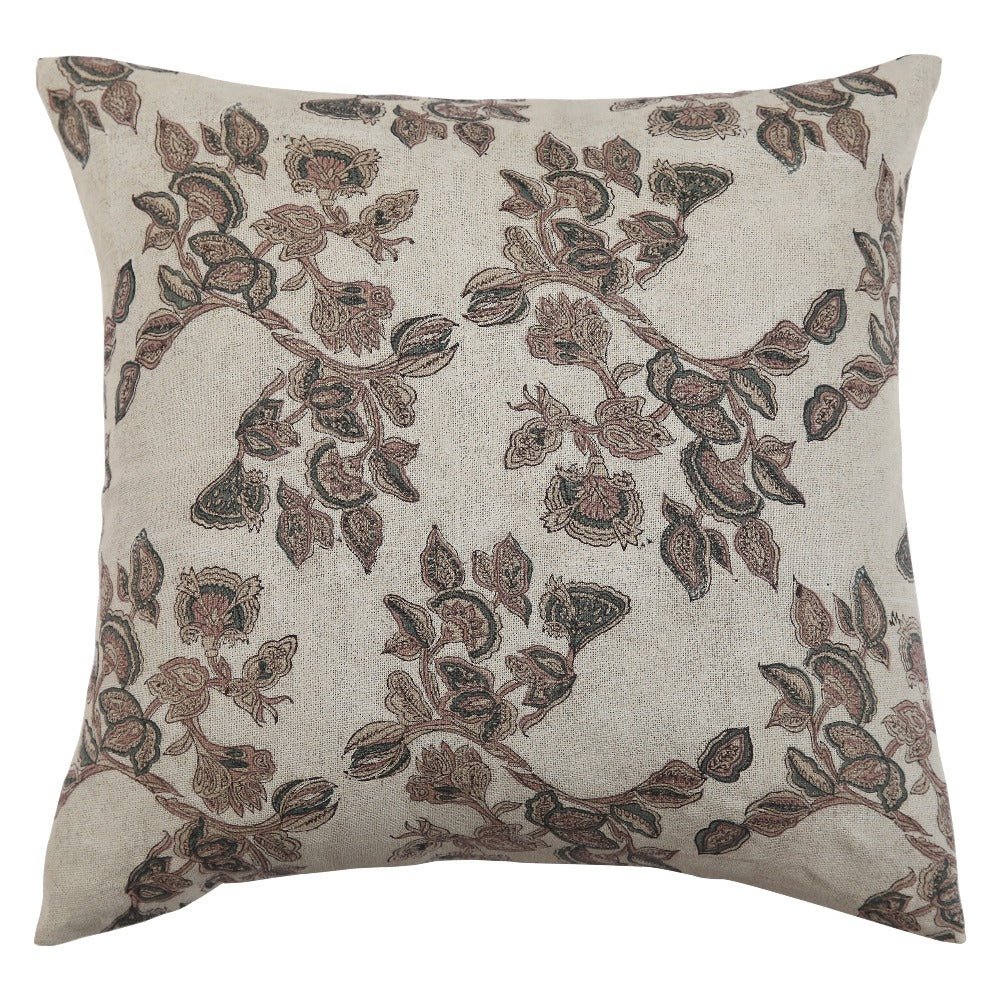 Mira Linen Floral Throw Pillow Cover, Orchid - Tampa Home & Garden Store