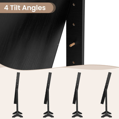 Mirror Jewelry Cabinet with 20 Warm Lights and 4 Tilt Angles-Black