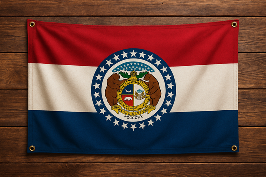 Missouri Flag with Grommets Along the Edges for Wall Hanging - Tampa Home & Garden Store