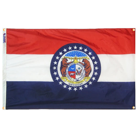 Missouri Flag with Grommets Along the Edges for Wall Hanging - Tampa Home & Garden Store
