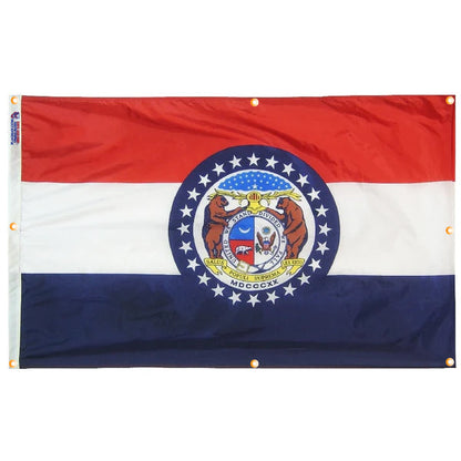 Missouri Flag with Grommets Along the Edges for Wall Hanging - Tampa Home & Garden Store