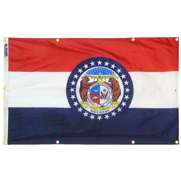 Missouri Flag with Grommets Along the Edges for Wall Hanging - Tampa Home & Garden Store