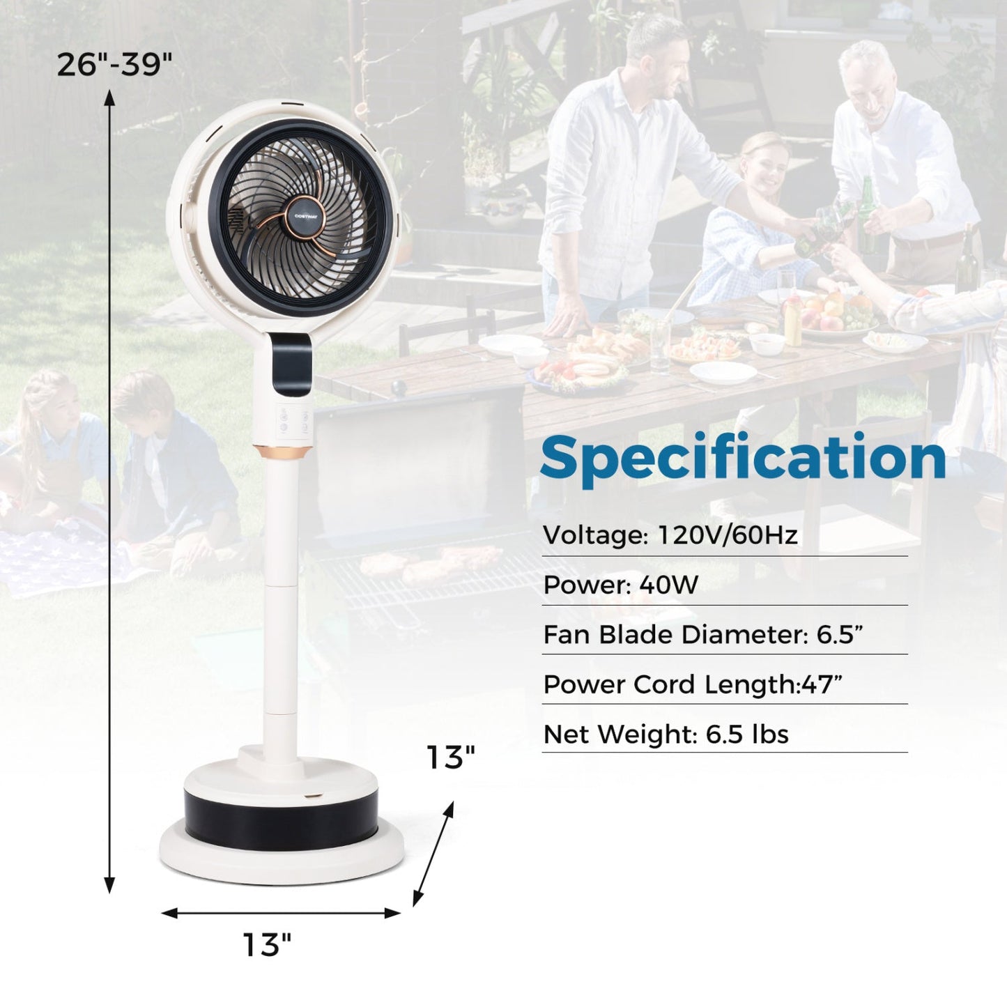 Misting Pedestal Fan 90 Degree Auto Oscillation