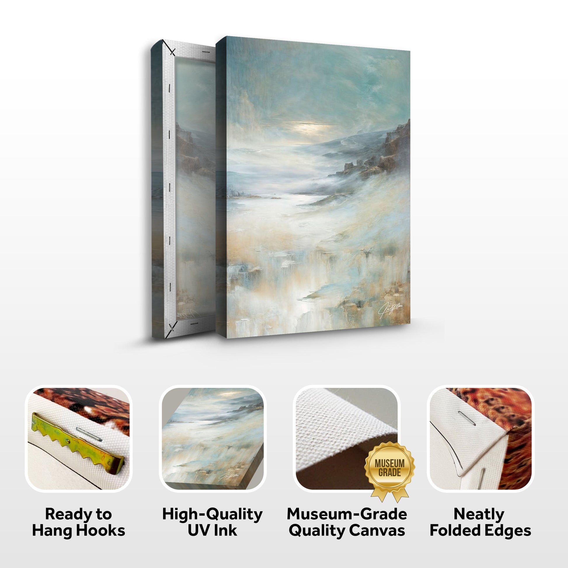 Canvas Print Misty Realm by Tailored Canvases, blue mist coastal scene on crafting canvas on Tampa Home & Garden Store
