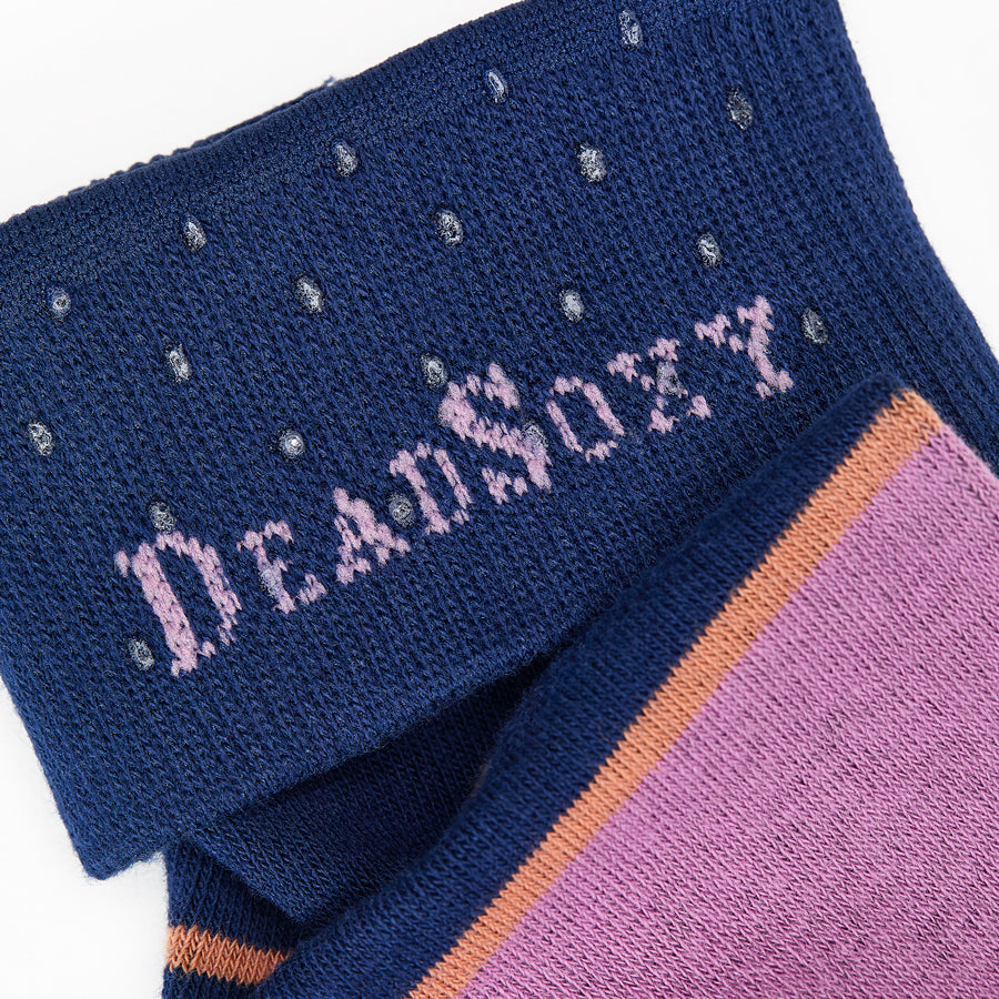 Mitchell Navy Striped Cotton Dress Socks