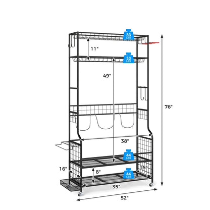 Golf Bag Organizer with Club Rack and Storage