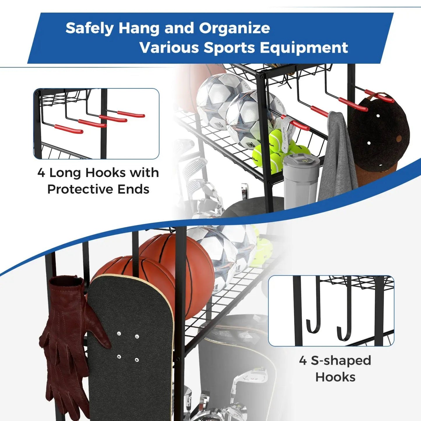 Golf Bag Organizer with Club Rack and Storage