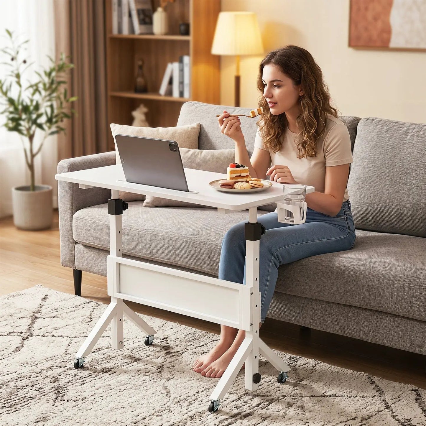 Mobile Standing Desk with Adjustable Height