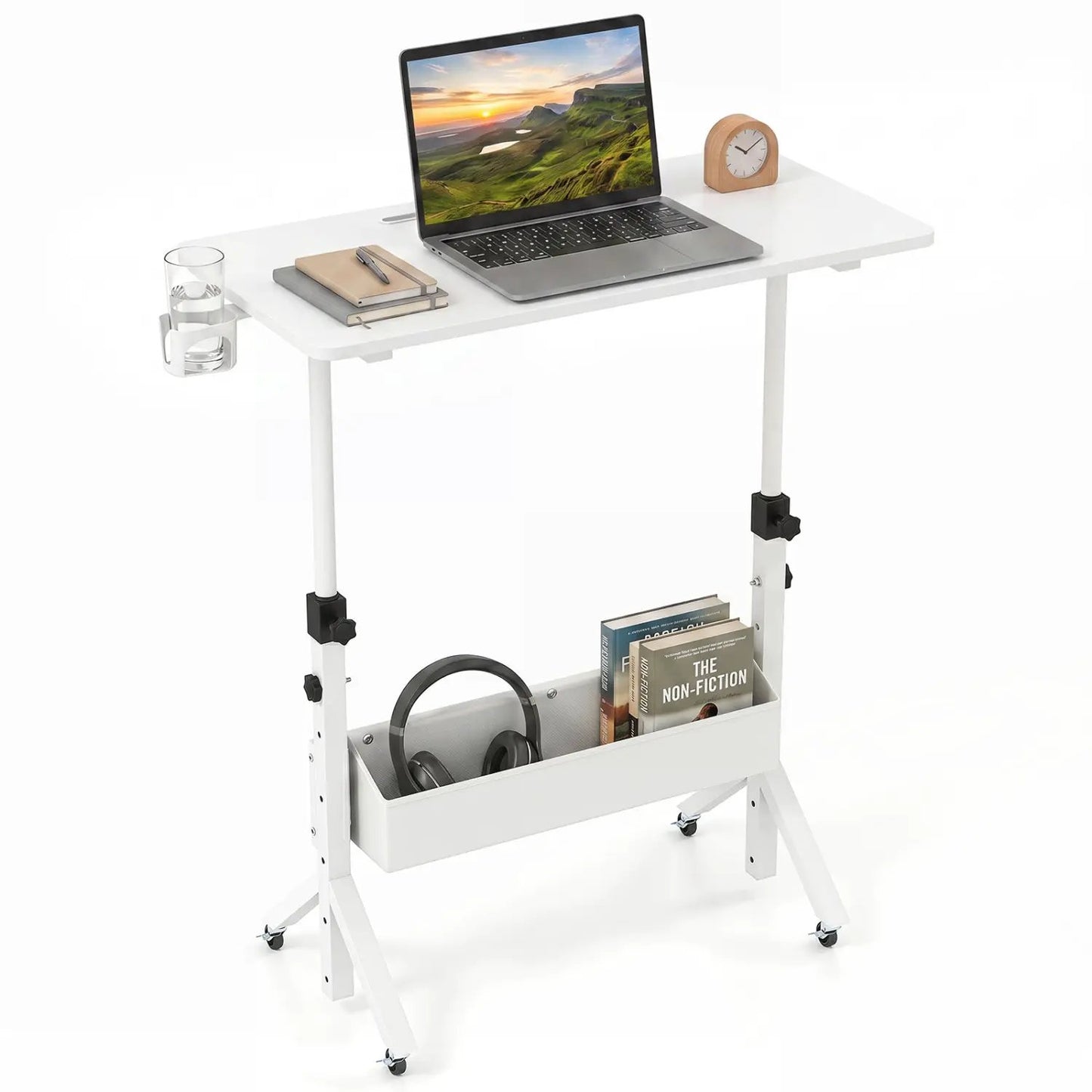 Mobile Standing Desk with Adjustable Height