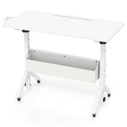 Mobile Standing Desk with Adjustable Height
