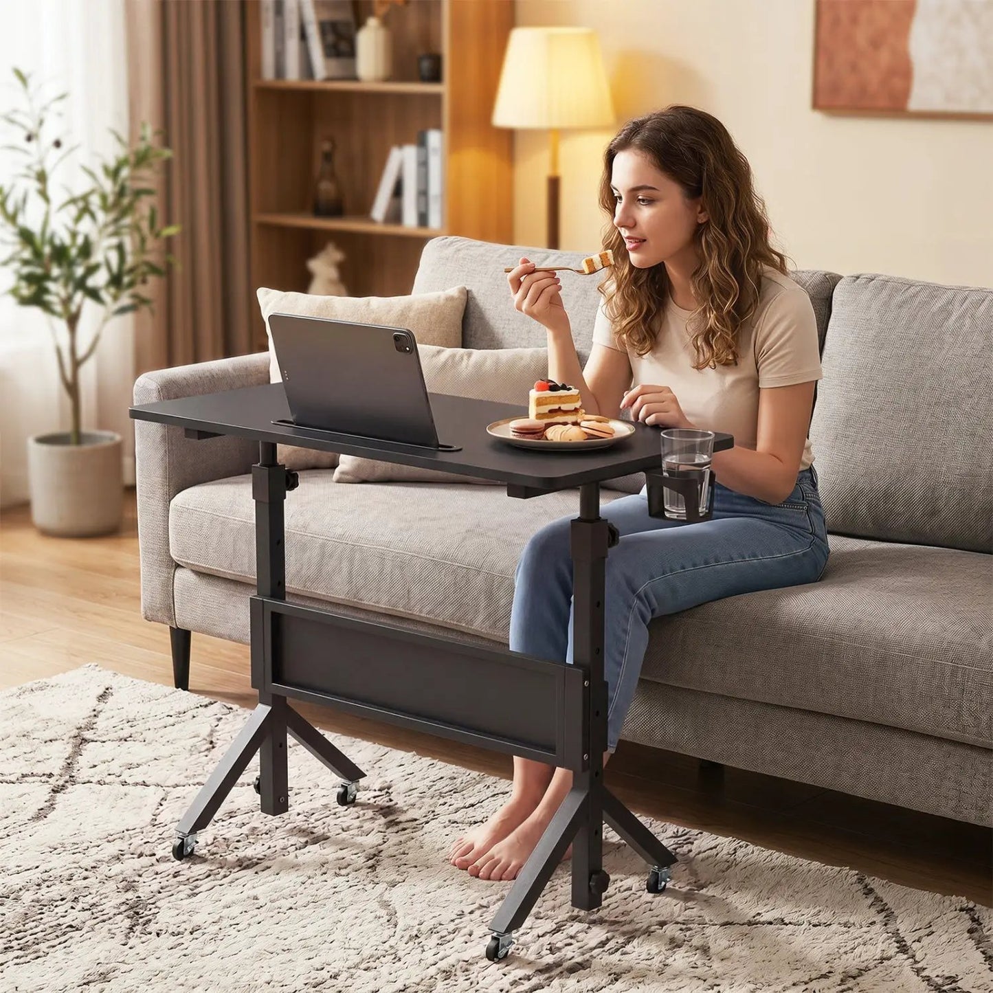 Mobile Standing Desk with Adjustable Height