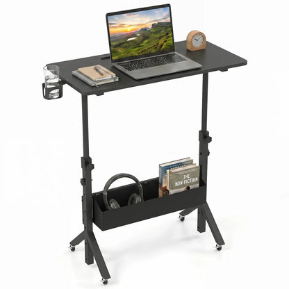 Mobile Standing Desk with Adjustable Height
