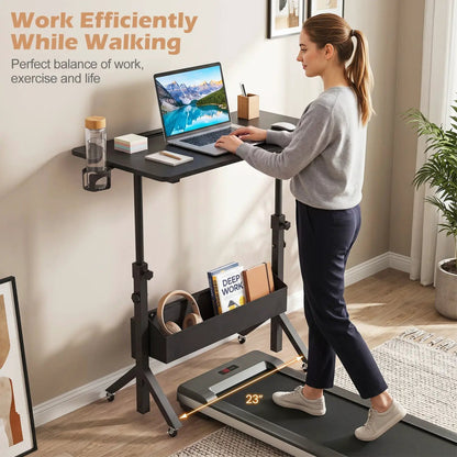Mobile Standing Desk with Adjustable Height