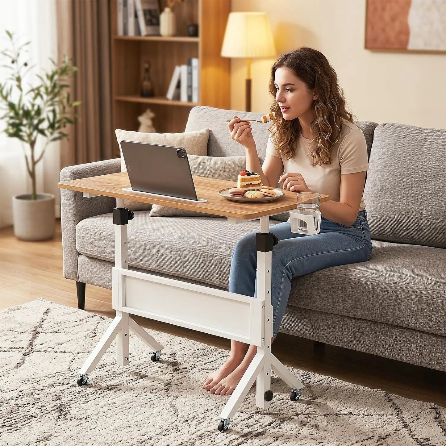 Mobile Standing Desk with Adjustable Height