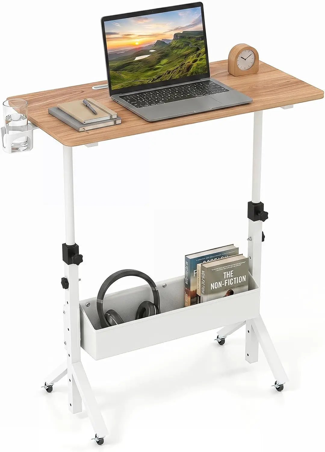 Mobile Standing Desk with Adjustable Height