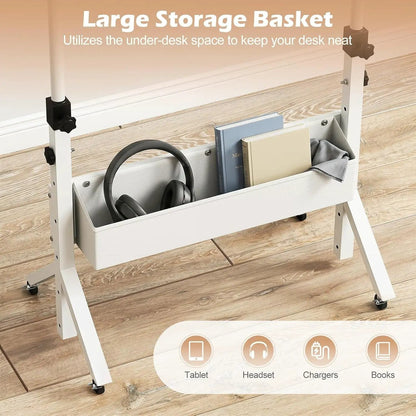 Mobile Standing Desk with Adjustable Height