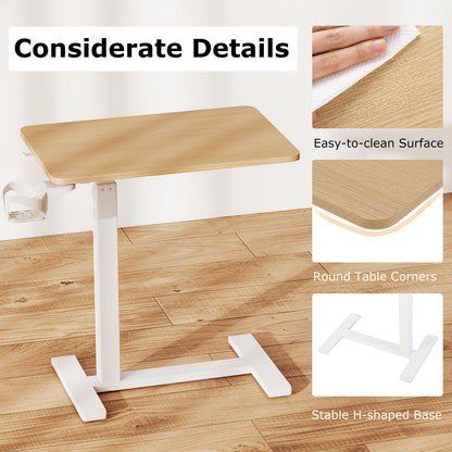 Mobile Standing Desk Height Adjustable Overbed Bedside Table with Cup Holder